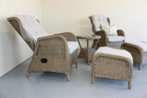 Close up of reclining outdoor furniture from Mountain Weave