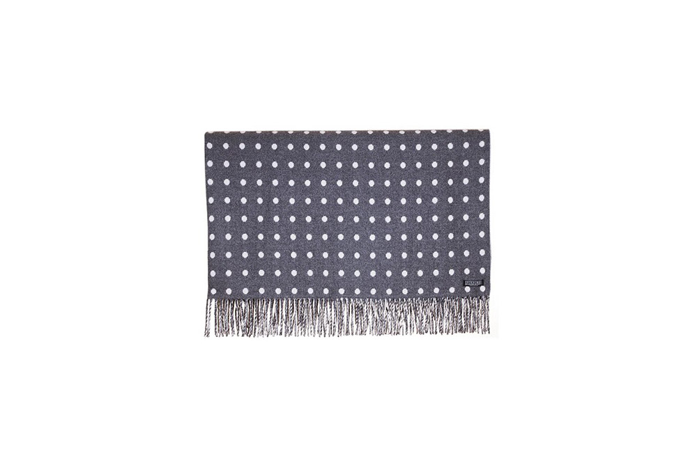 Foxford Lambs Wool - Charcoal & White Spot Throw, Outdoor Furniture accessories NZ