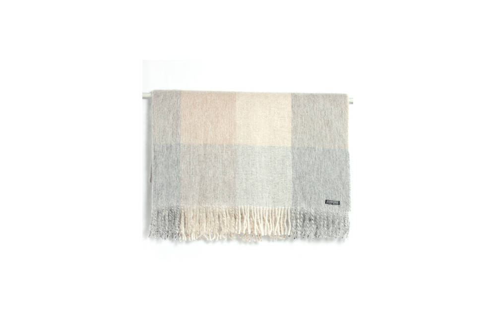 Foxford Mohair Wool – Taupe/Grey Check